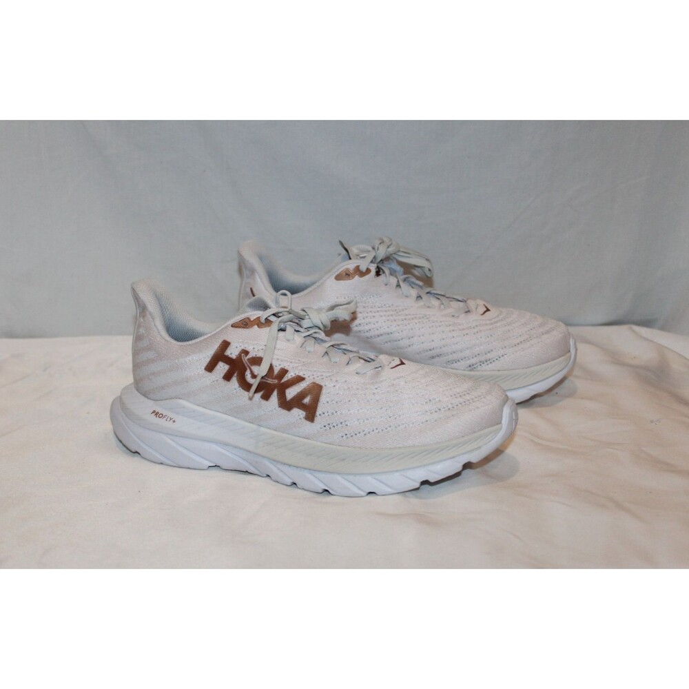 Hoka Mach 5 Men's Running Athletic Sneakers NWOB WHITE GOLD SZ 10 D